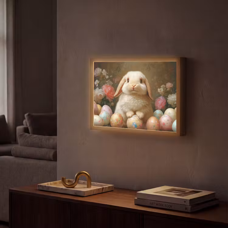 Lightbox - Wandlamp - Konijn - Paaseieren - Stilleven — 2