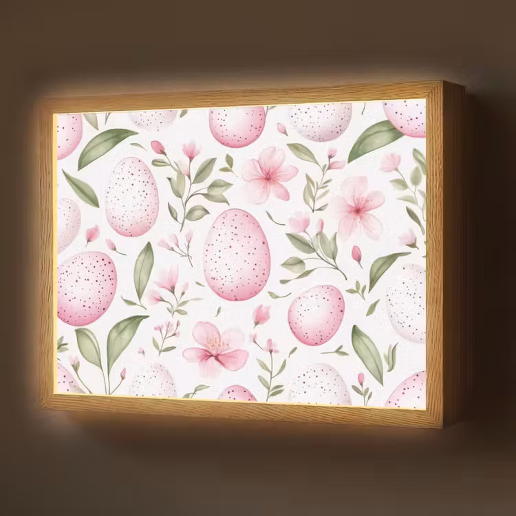 Lightbox - Wandlamp - Patroon - Eieren - Roze - Pasen — 1