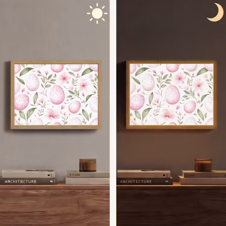 Lightbox - Wandlamp - Patroon - Eieren - Roze - Pasen — 6