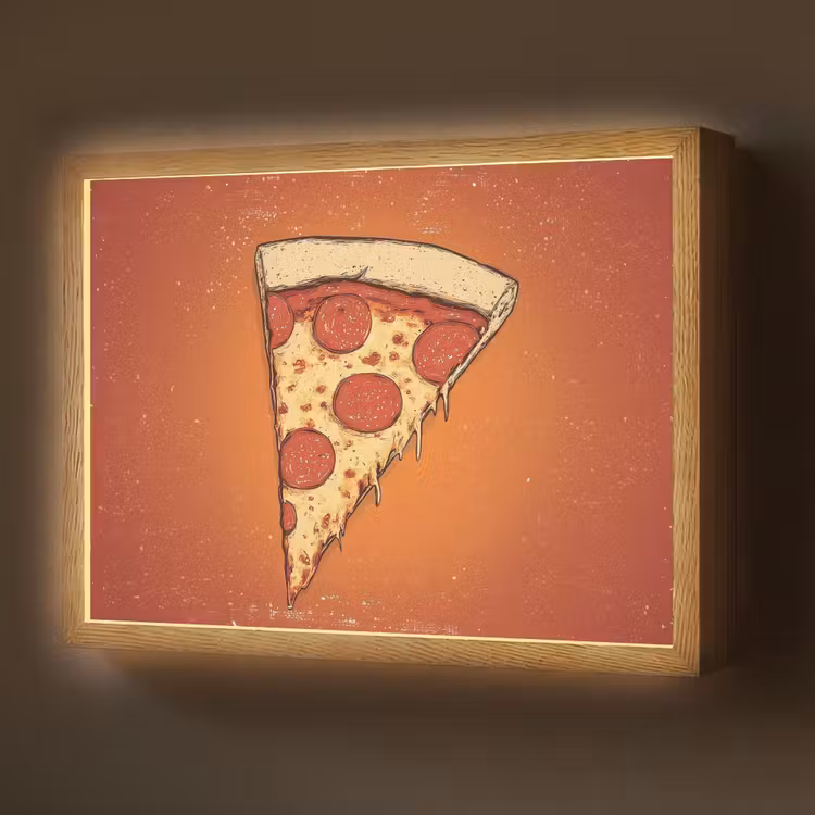 Lightbox - Wandlamp - Pizza - Kaas - Rood - Pepperoni — 1