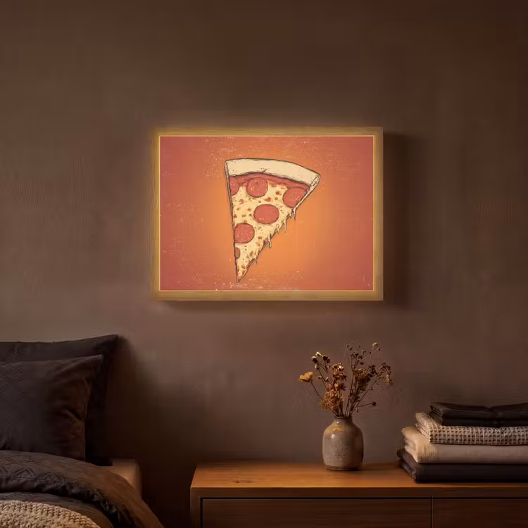 Lightbox - Wandlamp - Pizza - Kaas - Rood - Pepperoni — 3