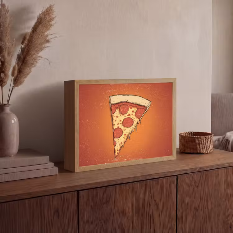 Lightbox - Wandlamp - Pizza - Kaas - Rood - Pepperoni — 4