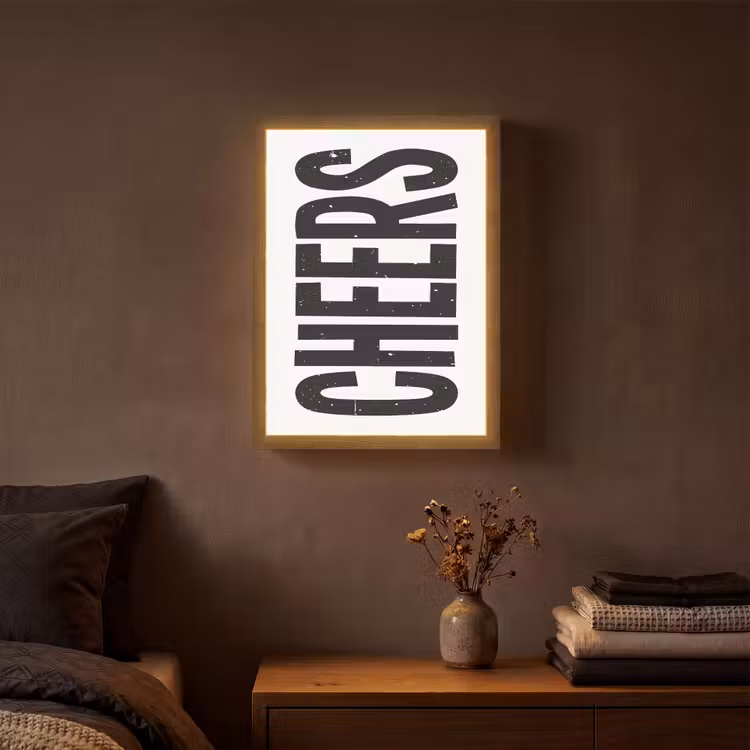 Lightbox - Wandlamp - Retro - Cheers - Zwart - Decoratie — 3