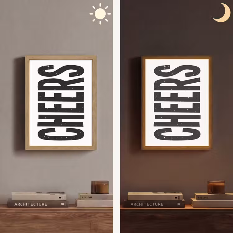 Lightbox - Wandlamp - Retro - Cheers - Zwart - Decoratie — 5
