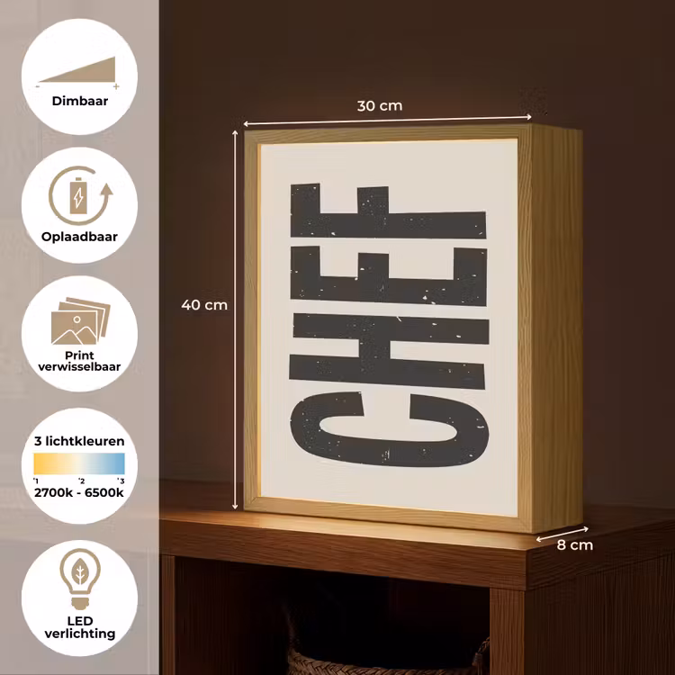 Lightbox - Wandlamp - Vintage - Chef - Japandi - Zwart — 9