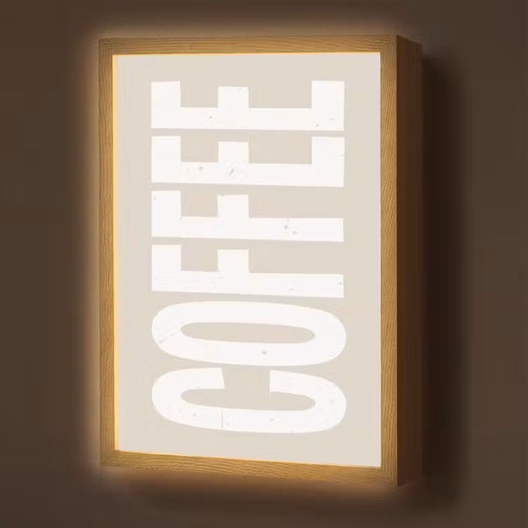 Lightbox - Wandlamp - Wit - Koffie - Vintage - Decoratie — 1