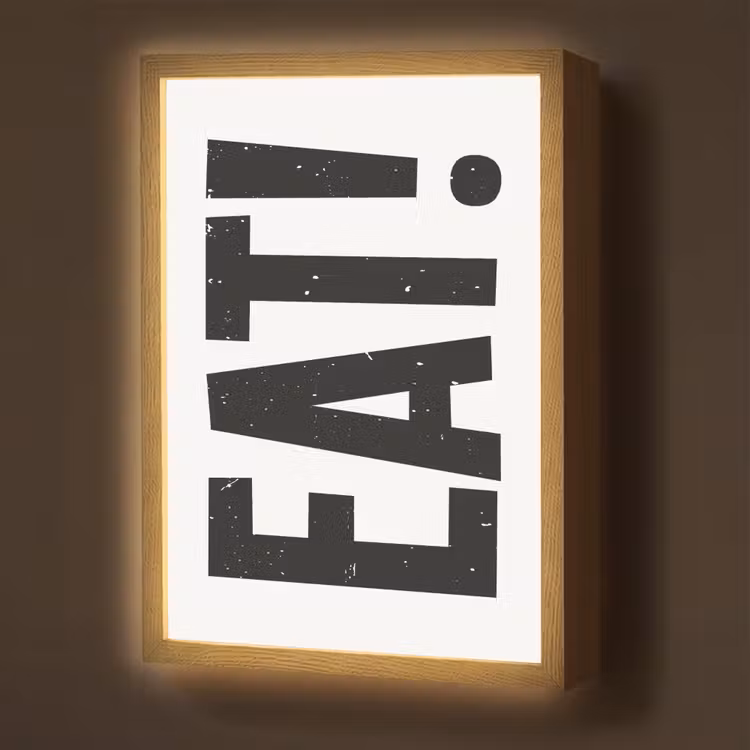 Lightbox - Wandlamp - Decoratie - Eten - Zwart - Wit — 1