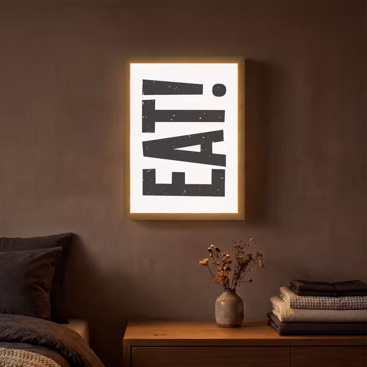 Lightbox - Wandlamp - Decoratie - Eten - Zwart - Wit — 3