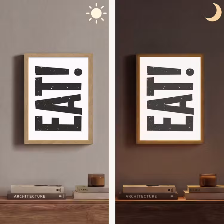 Lightbox - Wandlamp - Decoratie - Eten - Zwart - Wit — 5