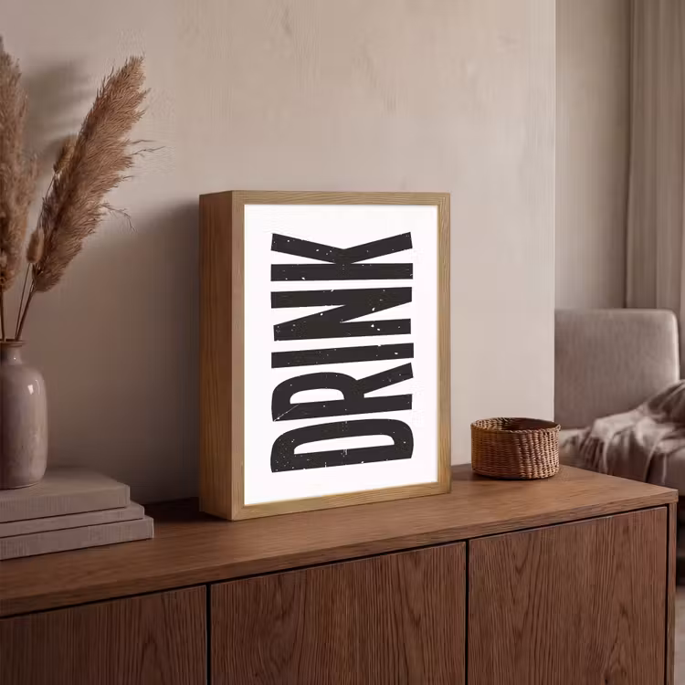 Lightbox - Wandlamp - Drink - Zwart - Wit - Decoratie — 4