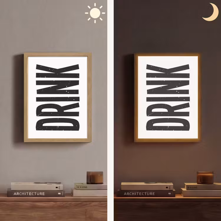 Lightbox - Wandlamp - Drink - Zwart - Wit - Decoratie — 5