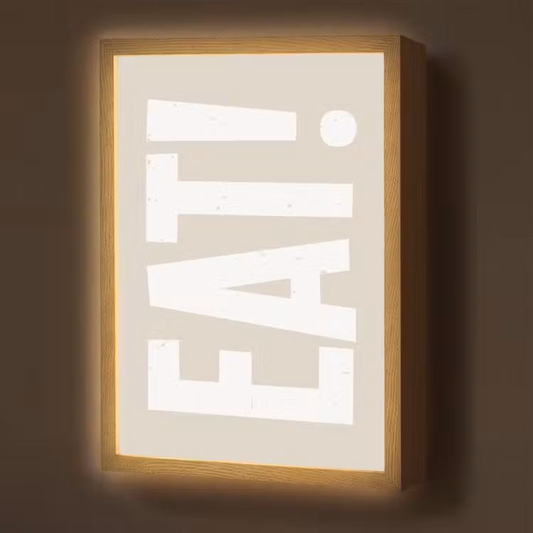 Lightbox - Wandlamp - Eten - Decoratie - Beige - Wit — 1