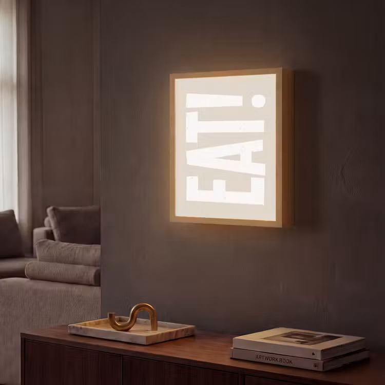 Lightbox - Wandlamp - Eten - Decoratie - Beige - Wit — 2