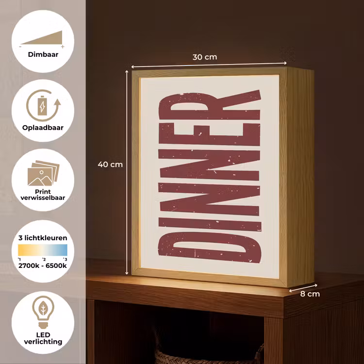 Lightbox - Wandlamp - Eten - Decoratie - Rood - Vintage — 9