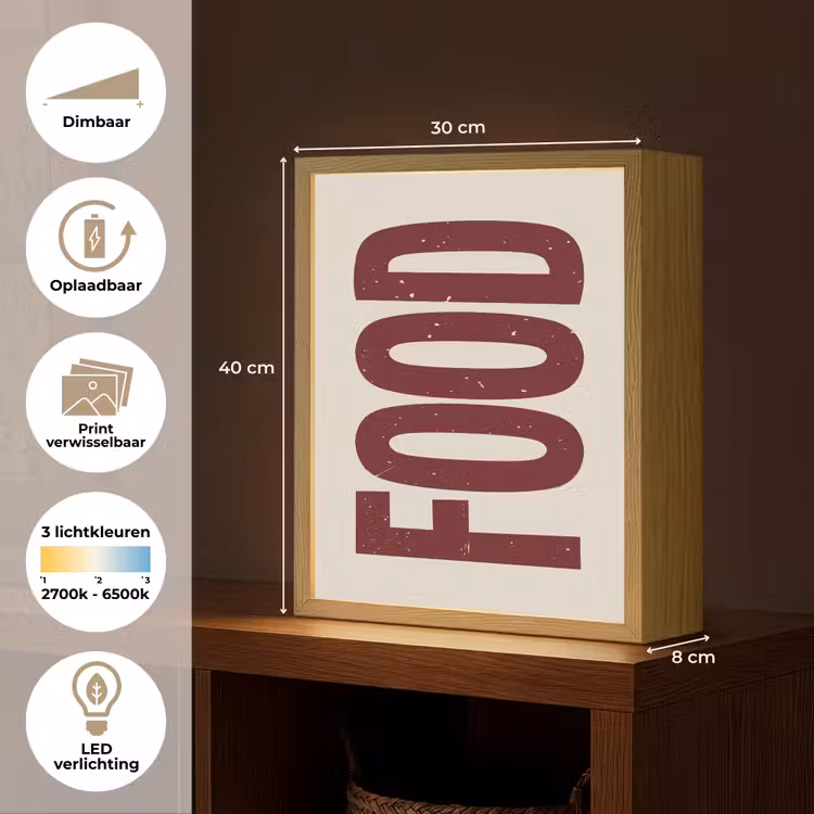 Lightbox - Wandlamp - Eten - Japandi - Rood - Decoratie — 9