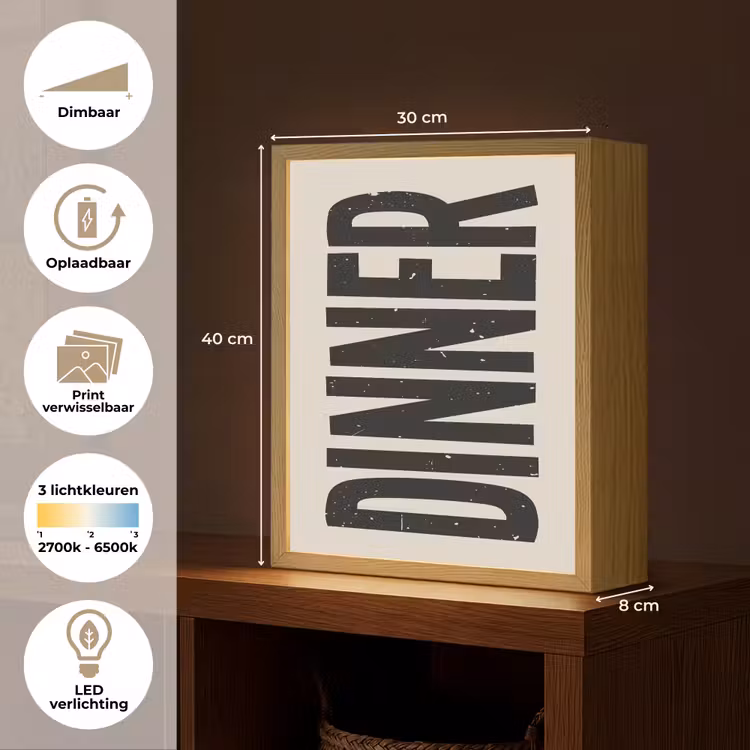 Lightbox - Wandlamp - Eten - Vintage - Retro - Japandi — 9