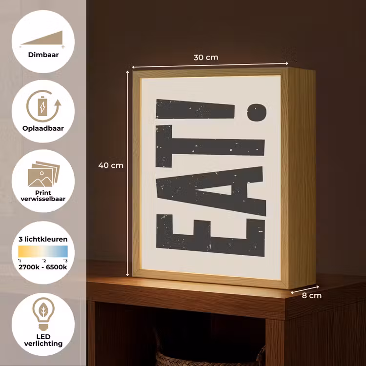 Lightbox - Wandlamp - Eten - zwart - Japandi - Wit — 9