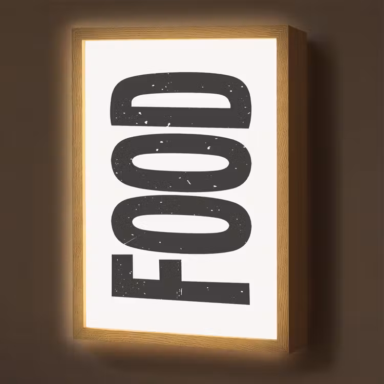 Lightbox - Wandlamp - Food - Zwart - Wit - Decoratie — 1