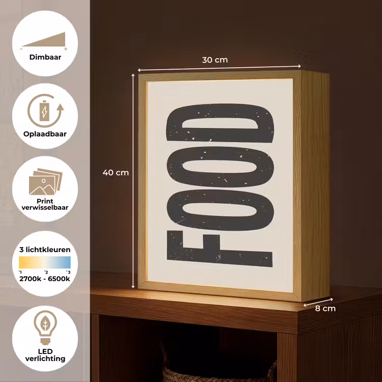 Lightbox - Wandlamp - Japandi - Eten - Vintage - Decoratie — 9