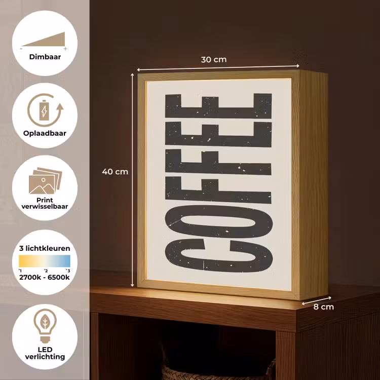 Lightbox - Wandlamp - Japandi - Koffie - Decoratie - Vintage — 9