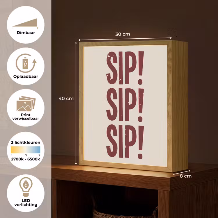 Lightbox - Wandlamp - Japandi - Vintage - Decoratie - Rood — 9