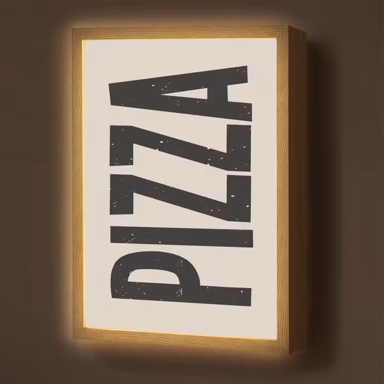 Lightbox - Wandlamp - Pizza - Decoratie - Japandi - Vintage — 1