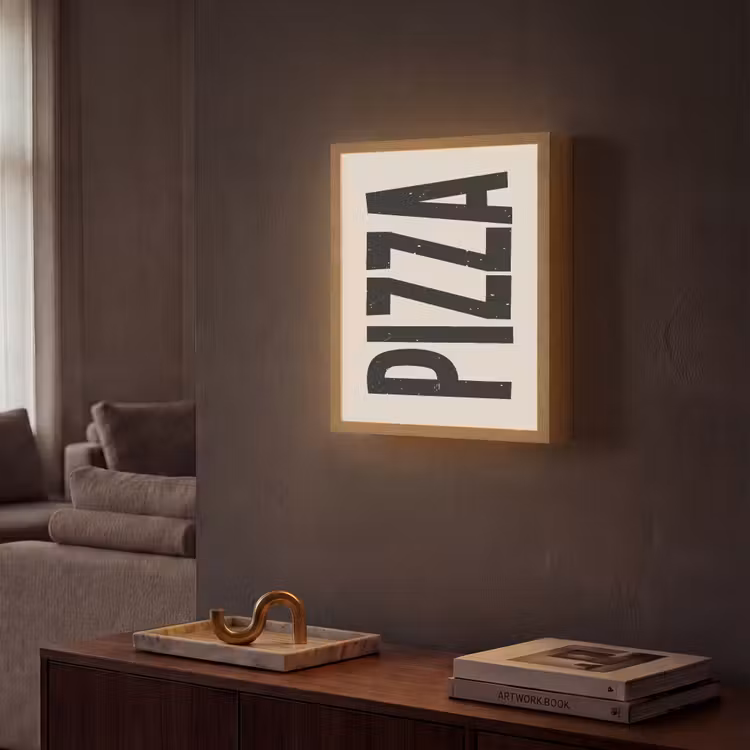Lightbox - Wandlamp - Pizza - Decoratie - Japandi - Vintage — 2