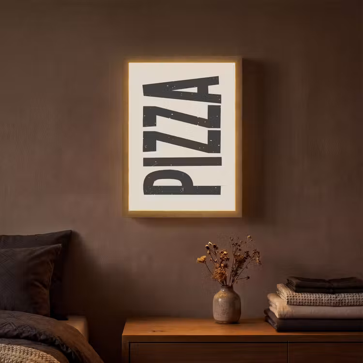 Lightbox - Wandlamp - Pizza - Decoratie - Japandi - Vintage — 3