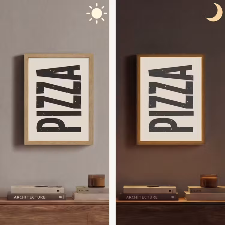 Lightbox - Wandlamp - Pizza - Decoratie - Japandi - Vintage — 5