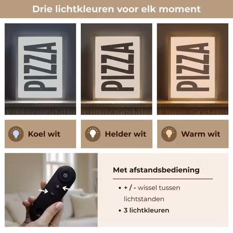 Lightbox - Wandlamp - Pizza - Decoratie - Japandi - Vintage — 7