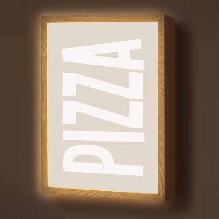 Lightbox - Wandlamp - Pizza - Decoratie - Japandi - Wit — 1