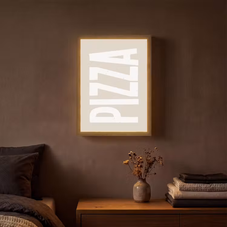 Lightbox - Wandlamp - Pizza - Decoratie - Japandi - Wit — 3