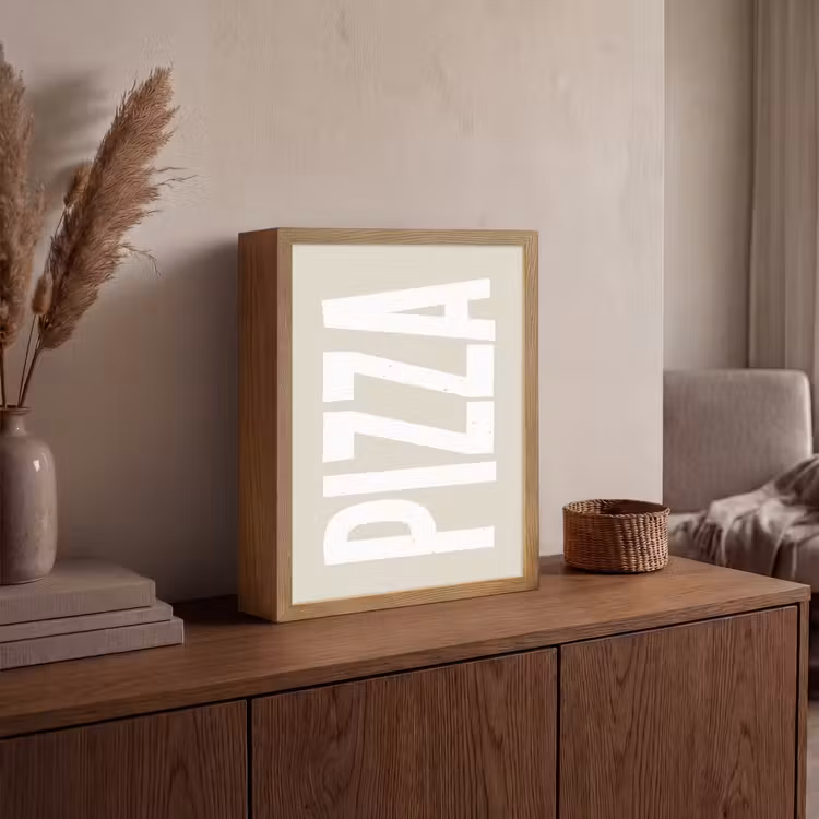 Lightbox - Wandlamp - Pizza - Decoratie - Japandi - Wit — 4
