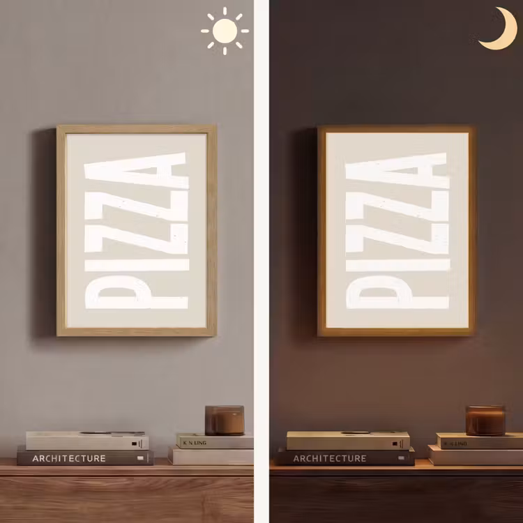 Lightbox - Wandlamp - Pizza - Decoratie - Japandi - Wit — 5