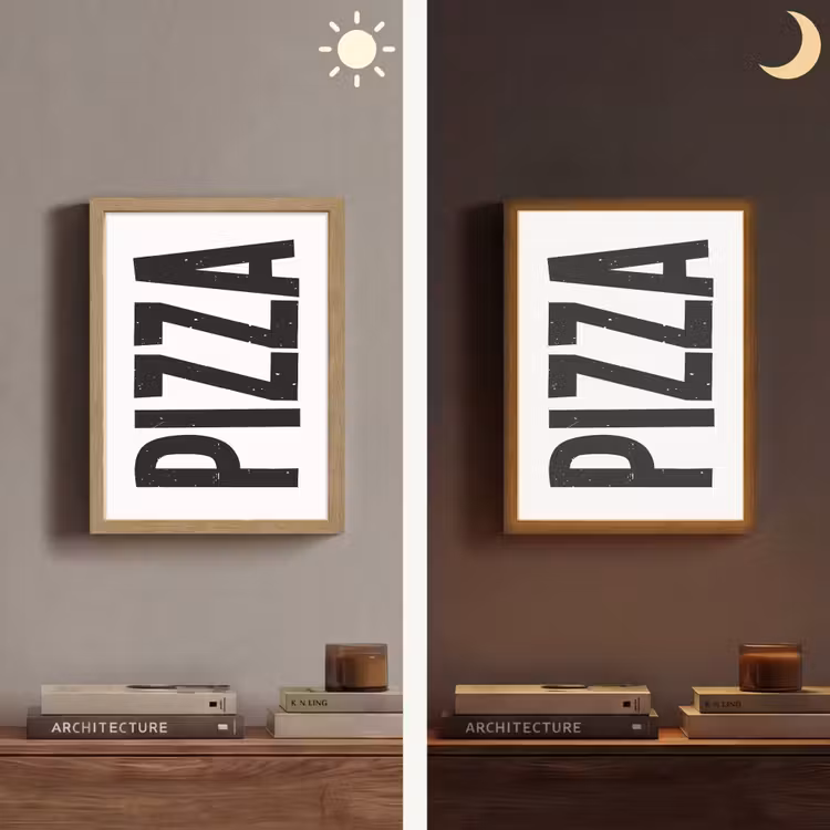 Lightbox - Wandlamp - Pizza - Japandi - Decoratie - Vintage — 5