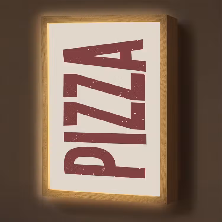 Lightbox - Wandlamp - Pizza - Vintage - Decoratie - Japandi — 1