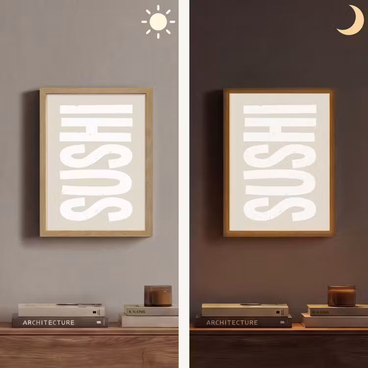 Lightbox - Wandlamp - Sushi - Eten - Decoratie - Vintage — 5