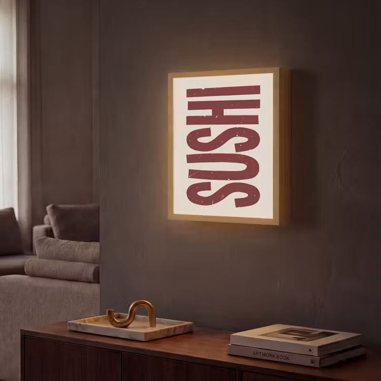 Lightbox - Wandlamp - Sushi - Rood - Japandi - Decoratie — 2