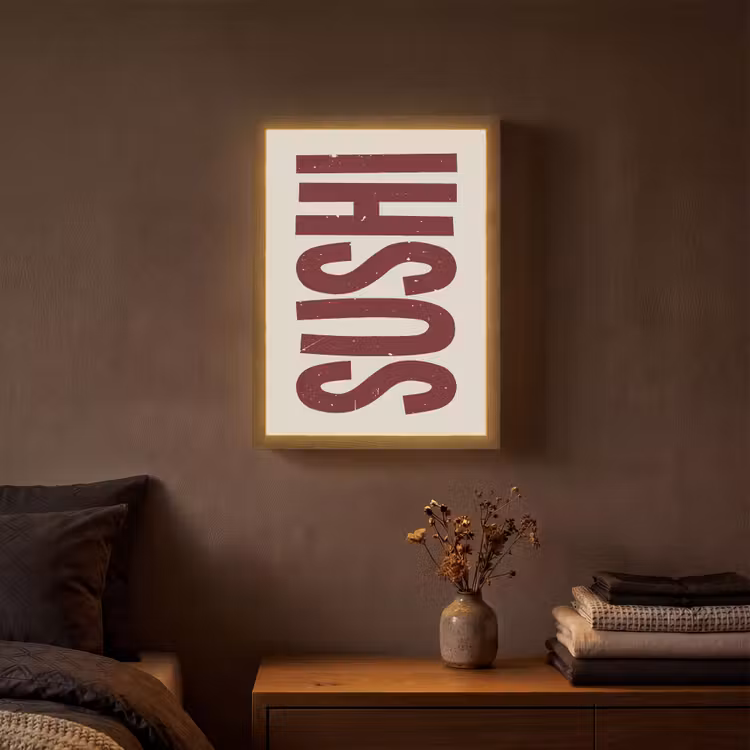 Lightbox - Wandlamp - Sushi - Rood - Japandi - Decoratie — 3