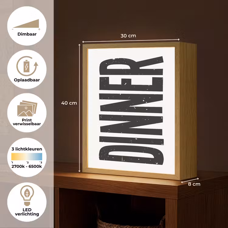 Lightbox - Wandlamp - Zwart - Decoratie - Vintage - Eten — 9