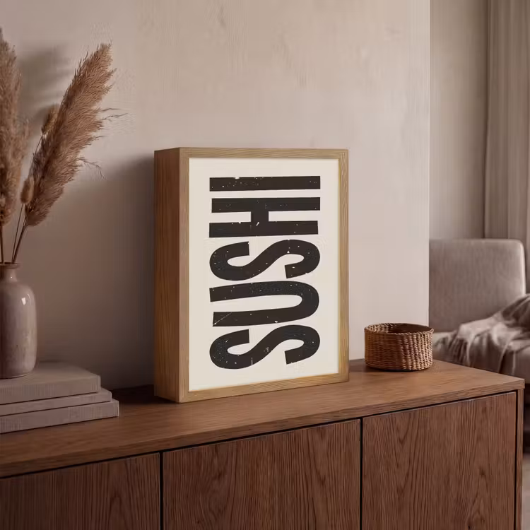 Lightbox - Wandlamp - Zwart - Sushi - Japandi - Vintage — 4