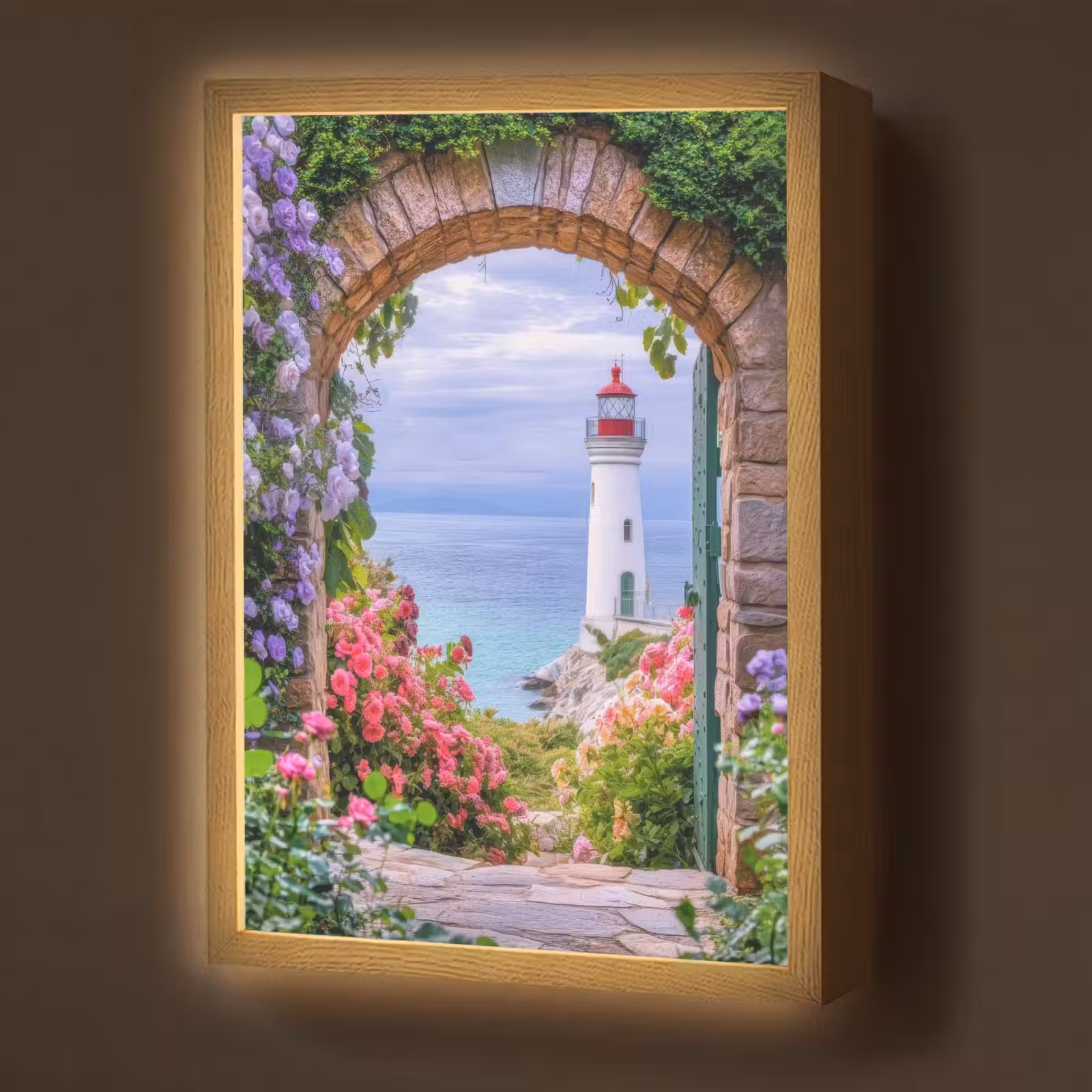 Lightbox - Wandlamp - Doorkijk - Vuurtoren - Bloemen - Uitzicht — 1