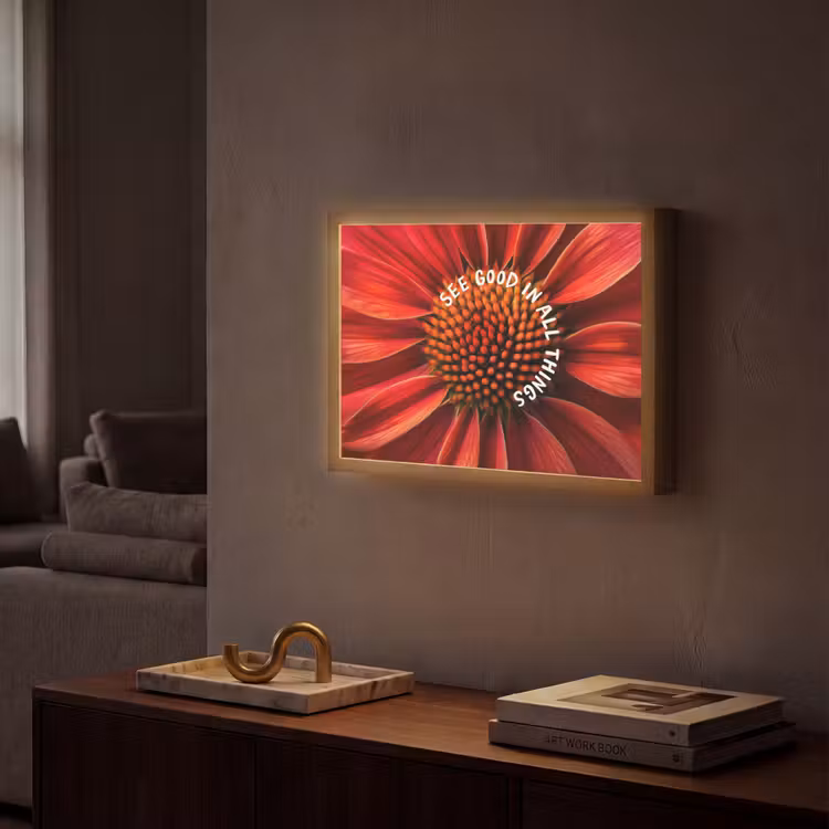 Lightbox - Wandlamp - Close up - Bloem - Quote - Rood — 2