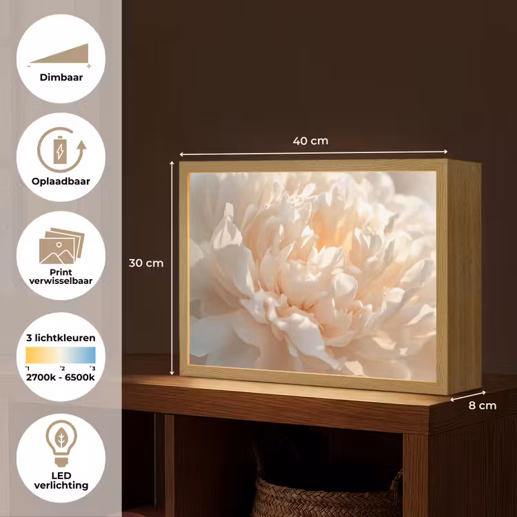 Lightbox - Wandlamp - Close up - Pioenroos - Lichtroze — 10