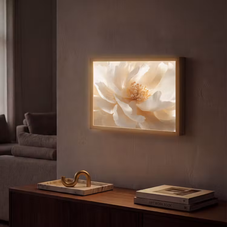 Lightbox - Wandlamp - Close up - Pioenroos - Wit — 2