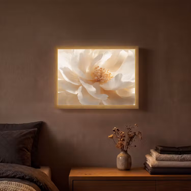 Lightbox - Wandlamp - Close up - Pioenroos - Wit — 3