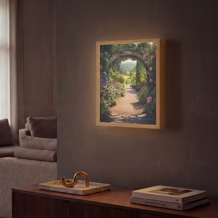 Lightbox - Wandlamp - Doorkijk - Bloemen - Natuur - Rozenboog — 2