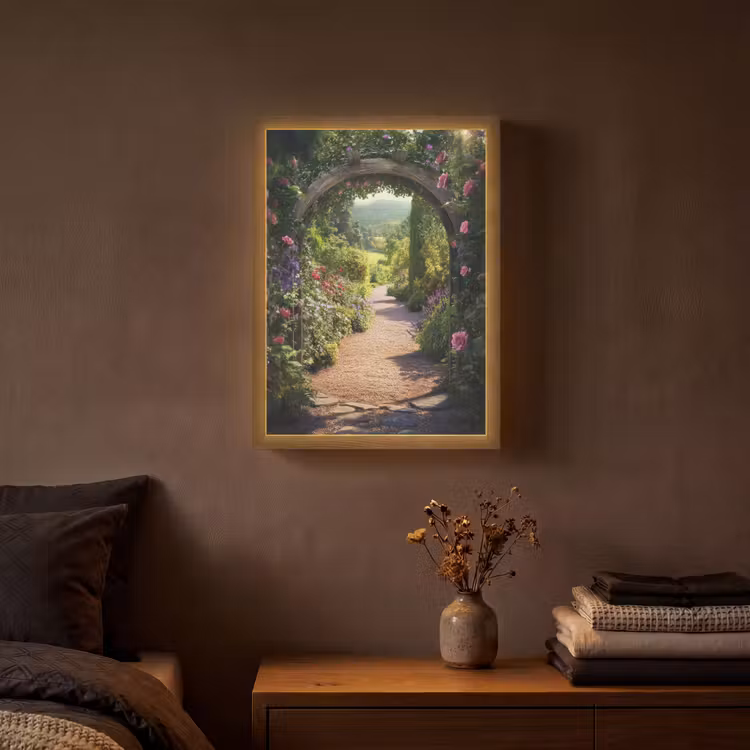 Lightbox - Wandlamp - Doorkijk - Bloemen - Natuur - Rozenboog — 3