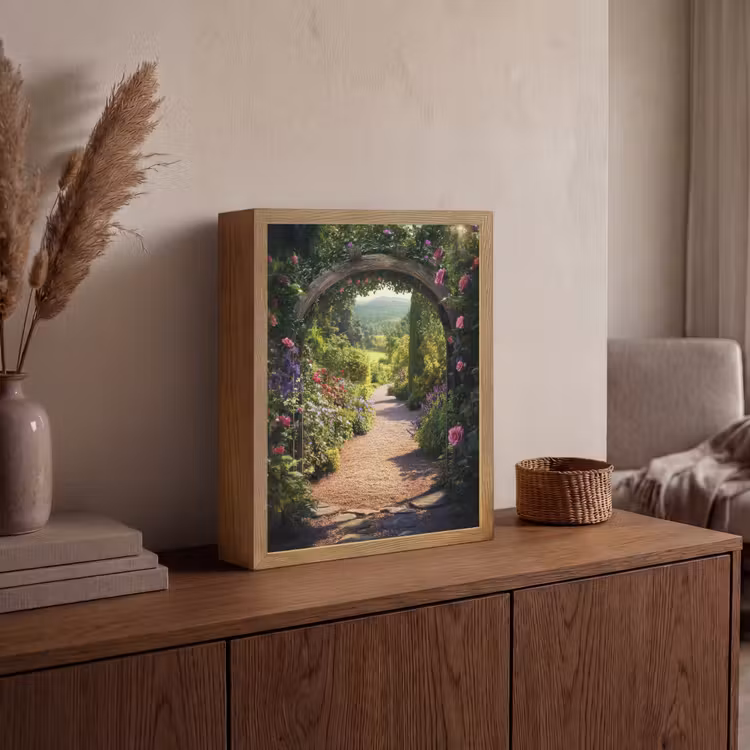 Lightbox - Wandlamp - Doorkijk - Bloemen - Natuur - Rozenboog — 4