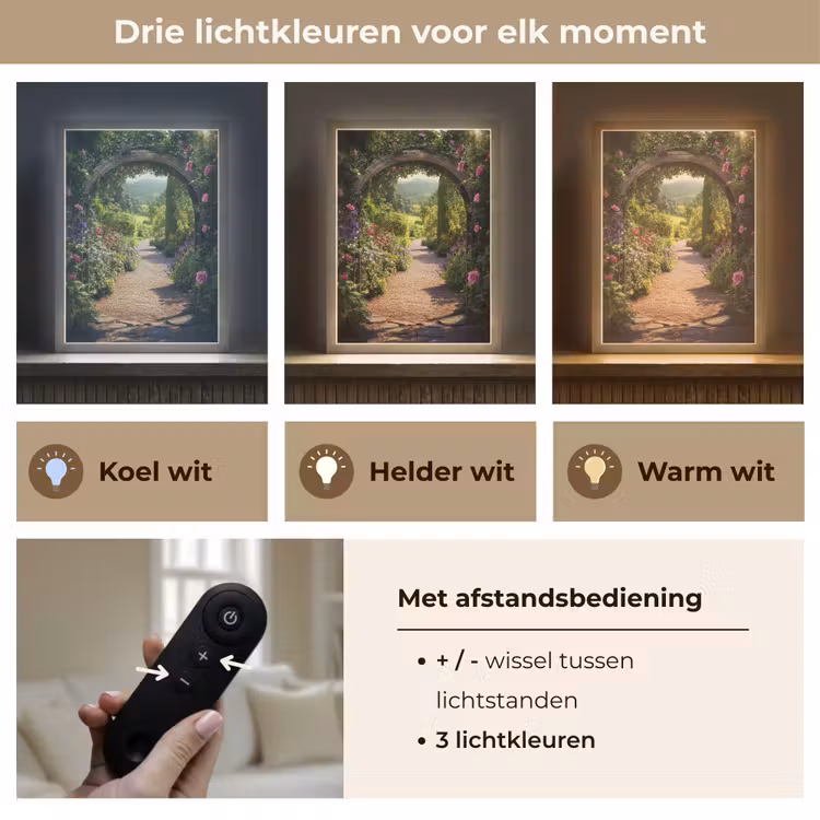 Lightbox - Wandlamp - Doorkijk - Bloemen - Natuur - Rozenboog — 7